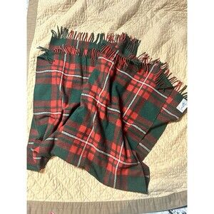 Vtg Royal Scot  All Wool Blanket Throw Christmas Plaid   72x56